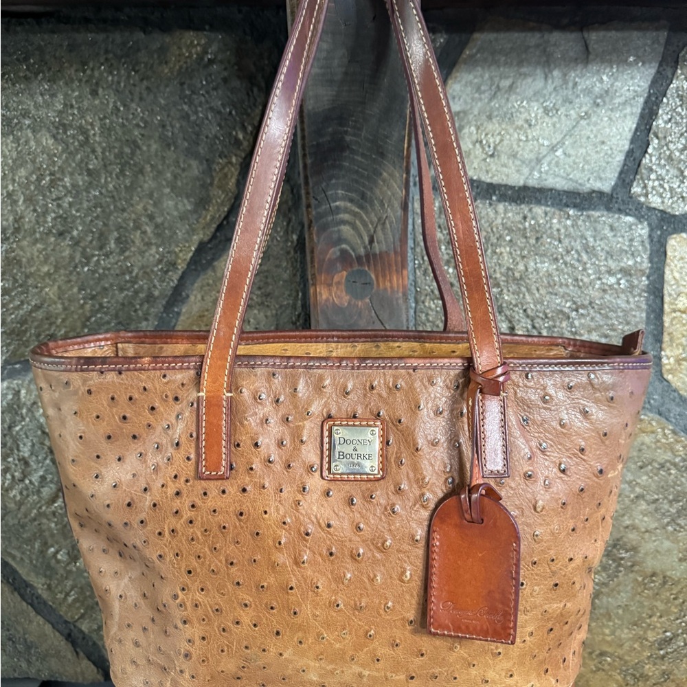 Dooney & Bourke Tan Ostrich-Textured Tote